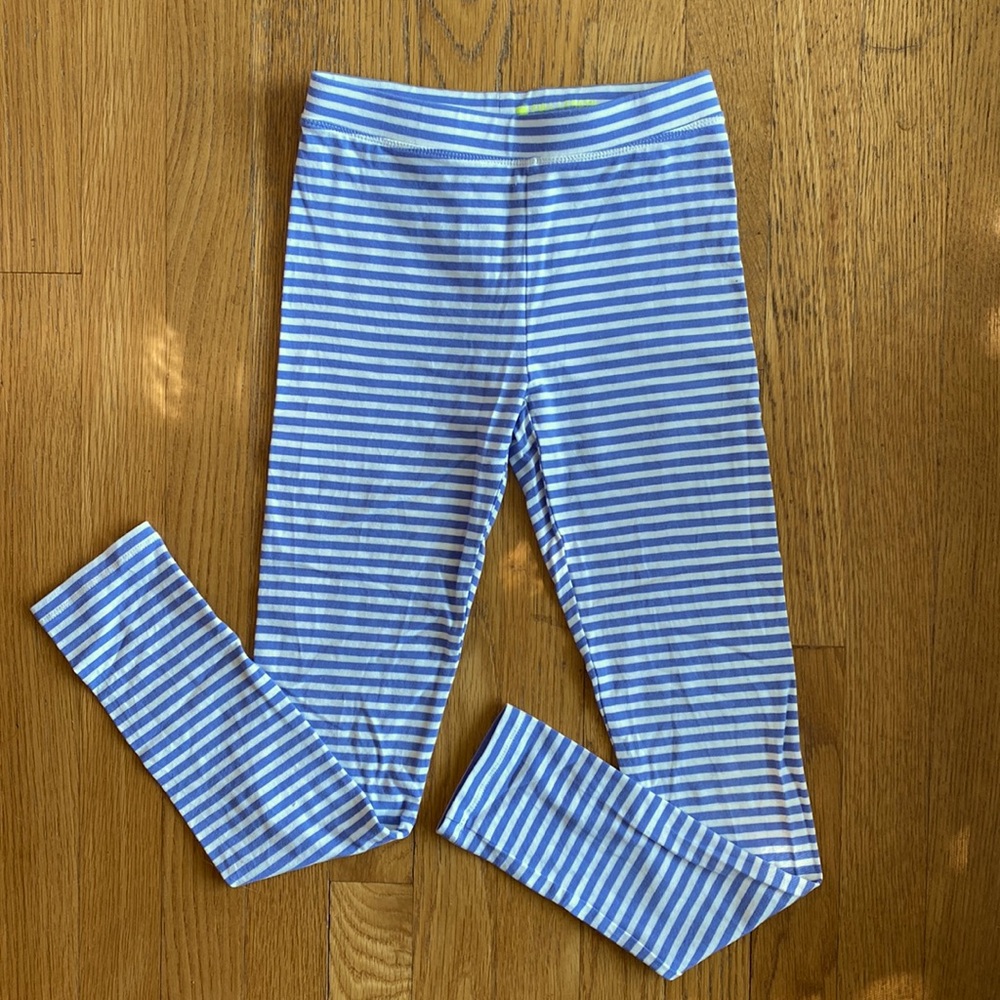 CrewCut everyday leggings light blue and white stripe